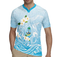 Guam Fishhook Mix Guasali Flowers Rugby Jersey Dreaming Turquoise