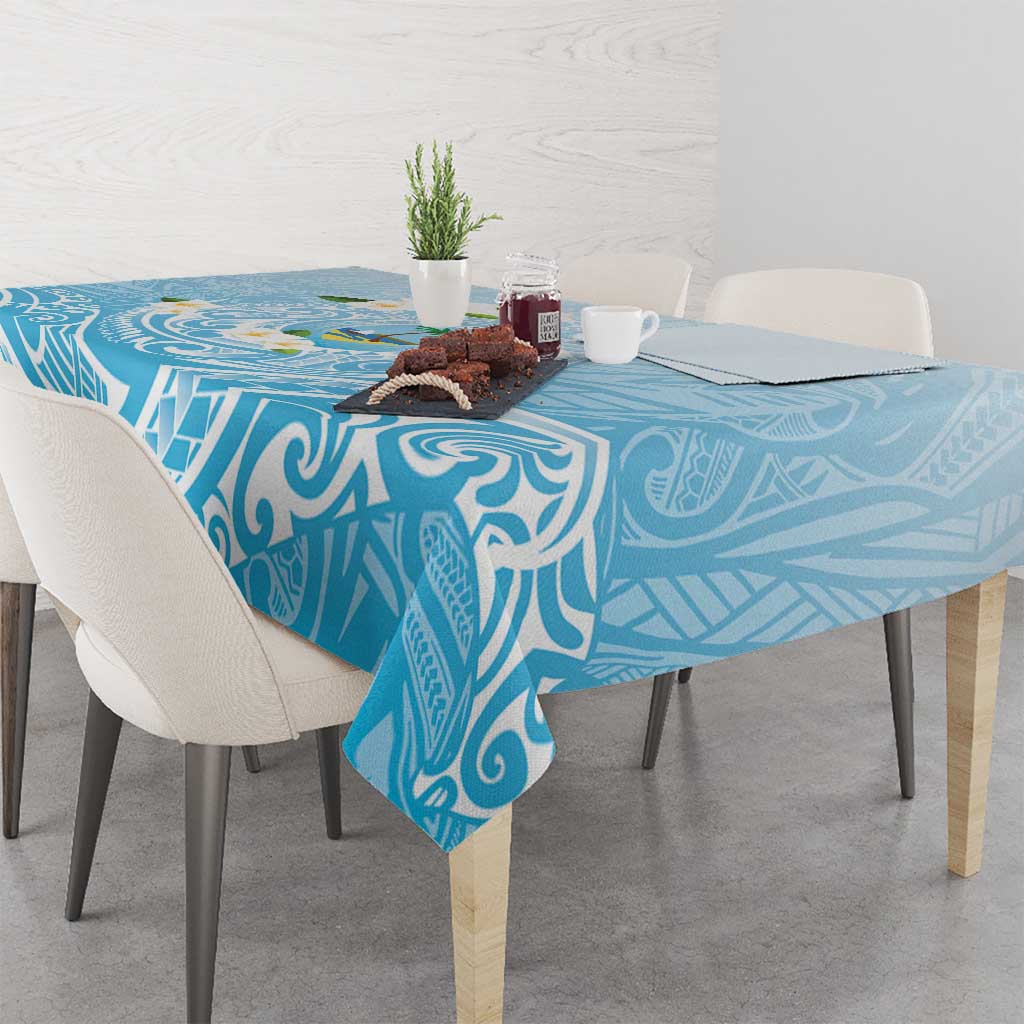 Guam Fishhook Mix Guasali Flowers Tablecloth Dreaming Turquoise