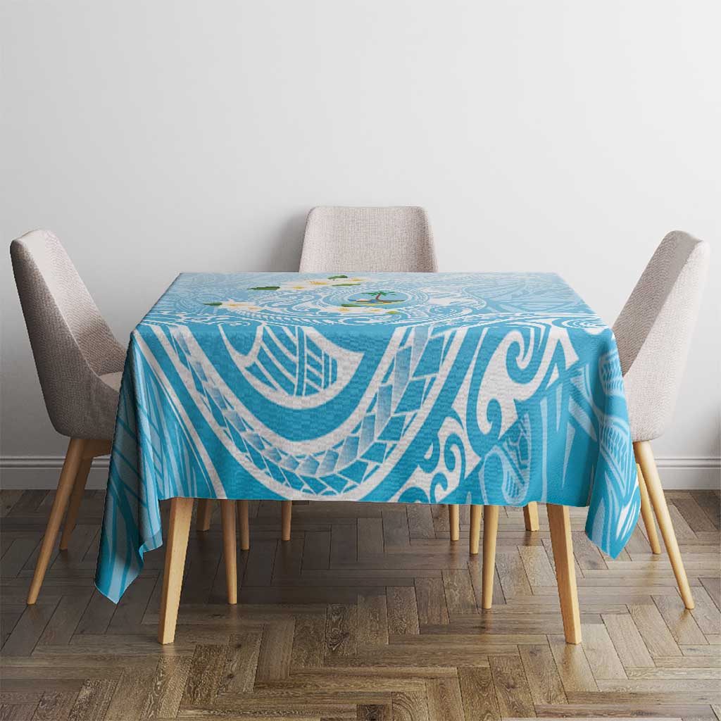 Guam Fishhook Mix Guasali Flowers Tablecloth Dreaming Turquoise