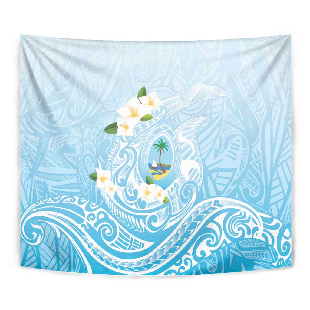 Guam Fishhook Mix Guasali Flowers Tapestry Dreaming Turquoise