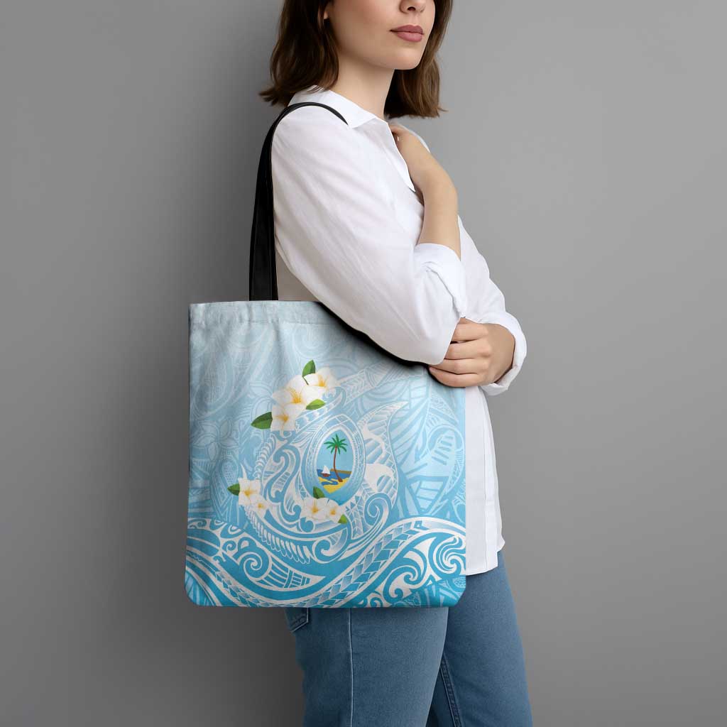 Guam Fishhook Mix Guasali Flowers Tote Bag Dreaming Turquoise