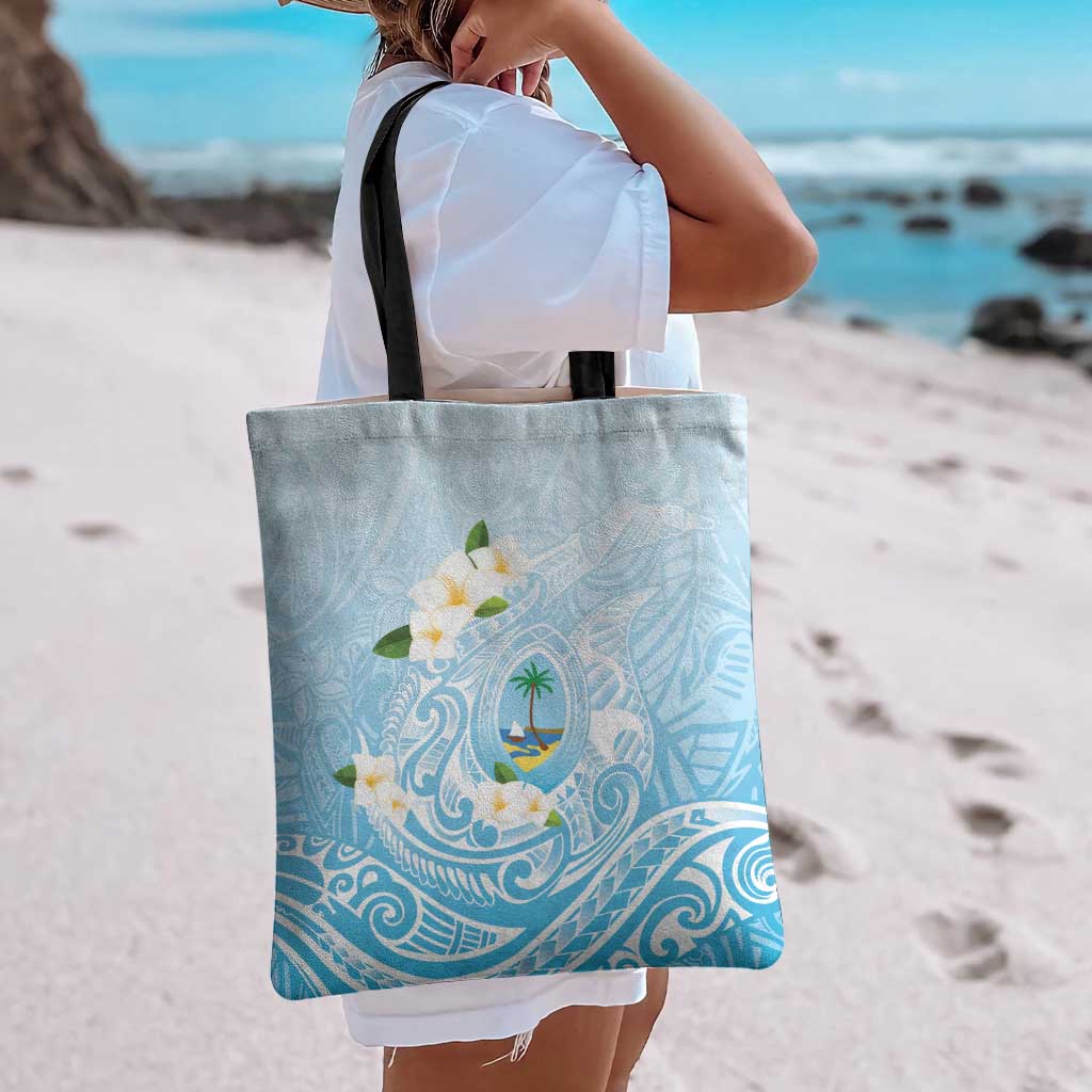 Guam Fishhook Mix Guasali Flowers Tote Bag Dreaming Turquoise