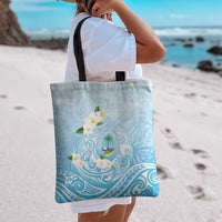 Guam Fishhook Mix Guasali Flowers Tote Bag Dreaming Turquoise