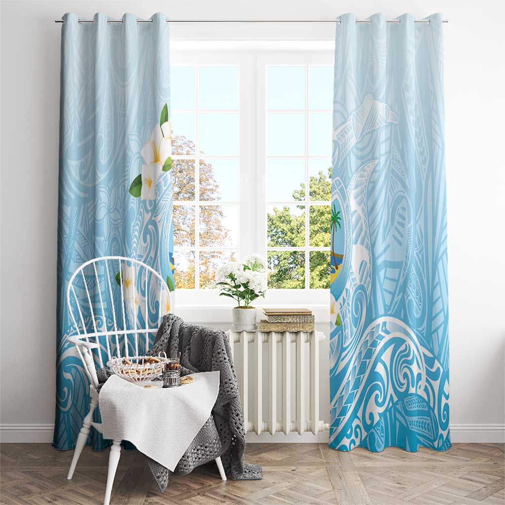 Guam Fishhook Mix Guasali Flowers Window Curtain Dreaming Turquoise