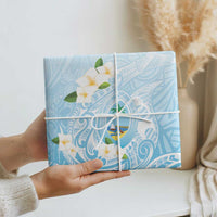 Guam Fishhook Mix Guasali Flowers Wrapping Paper Dreaming Turquoise