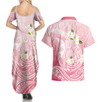 Guam Fishhook Mix Guasali Flowers Couples Matching Summer Maxi Dress and Hawaiian Shirt Dreaming Coral