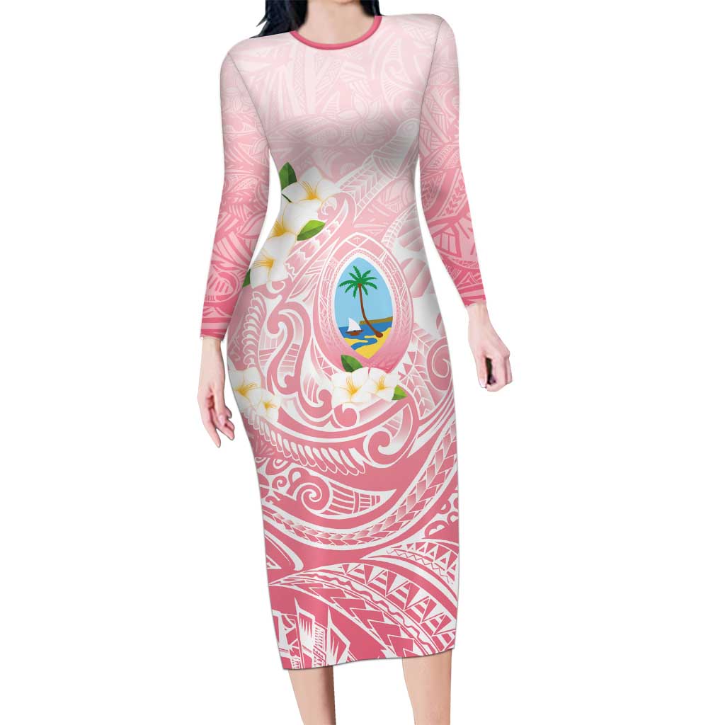 Guam Fishhook Mix Guasali Flowers Family Matching Long Sleeve Bodycon Dress and Hawaiian Shirt Dreaming Coral