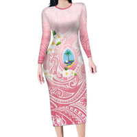 Guam Fishhook Mix Guasali Flowers Family Matching Long Sleeve Bodycon Dress and Hawaiian Shirt Dreaming Coral
