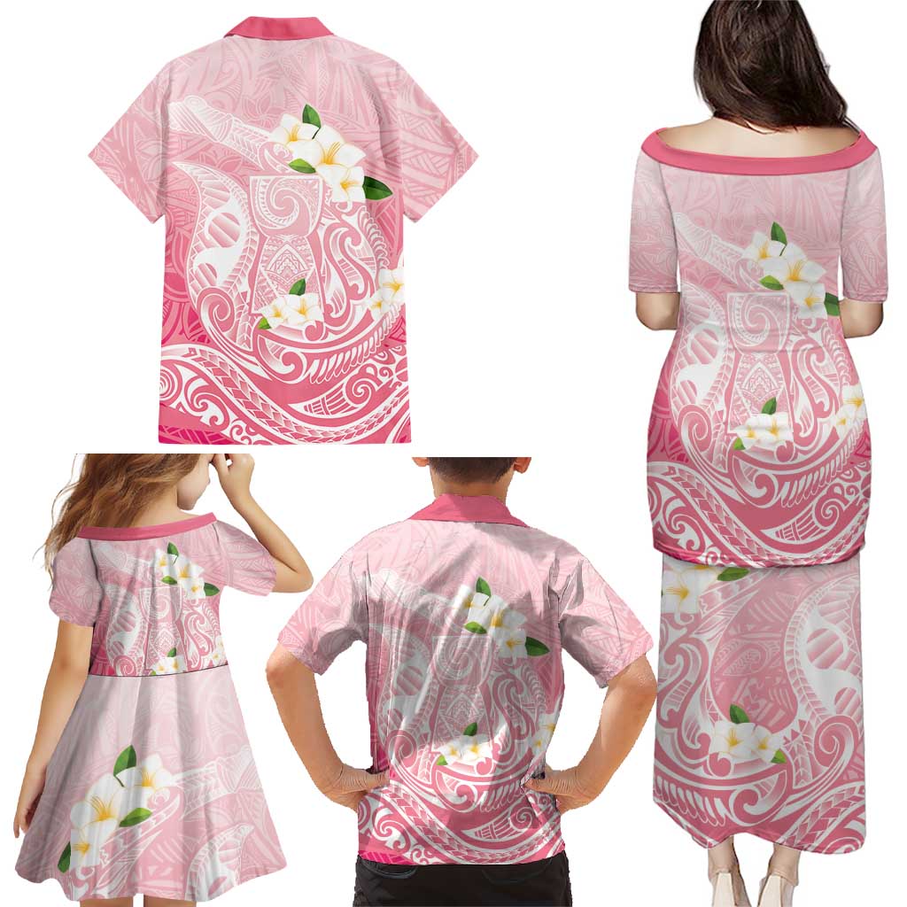 Guam Fishhook Mix Guasali Flowers Family Matching Puletasi and Hawaiian Shirt Dreaming Coral