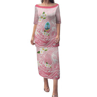 Guam Fishhook Mix Guasali Flowers Family Matching Puletasi and Hawaiian Shirt Dreaming Coral