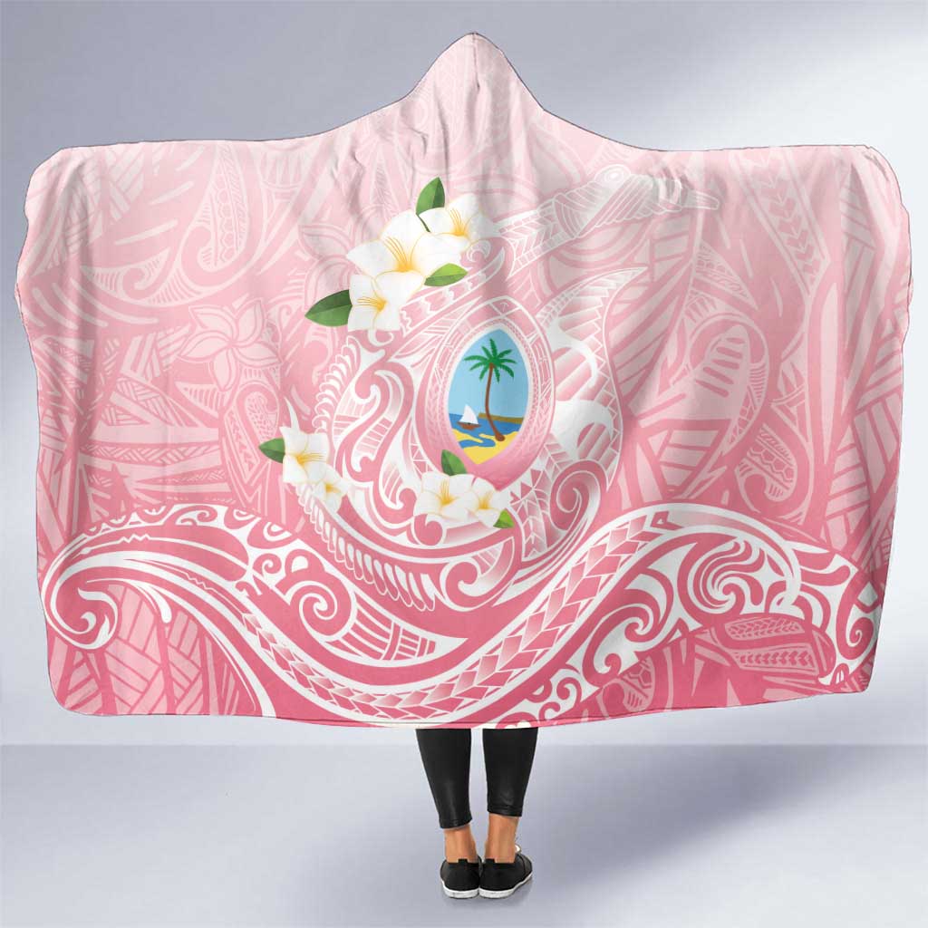 Guam Fishhook Mix Guasali Flowers Hooded Blanket Dreaming Coral