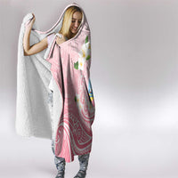 Guam Fishhook Mix Guasali Flowers Hooded Blanket Dreaming Coral