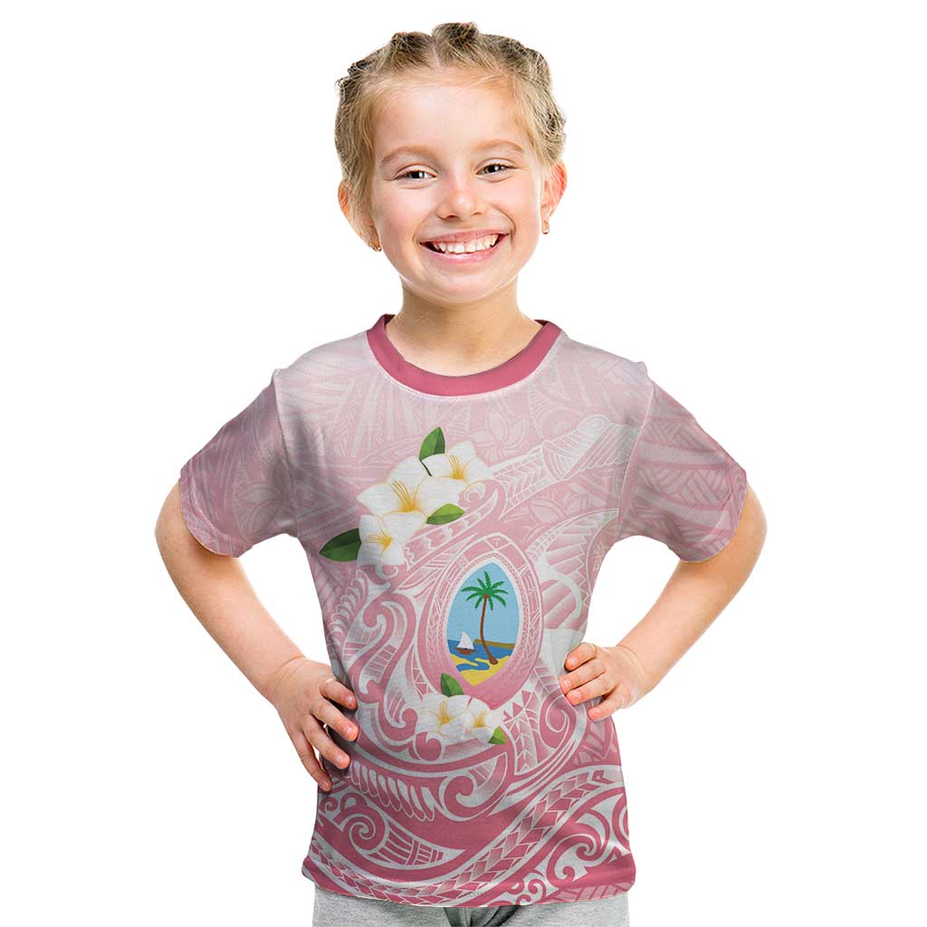 Guam Fishhook Mix Guasali Flowers Kid T Shirt Dreaming Coral LT7 Pink - Polynesian Pride