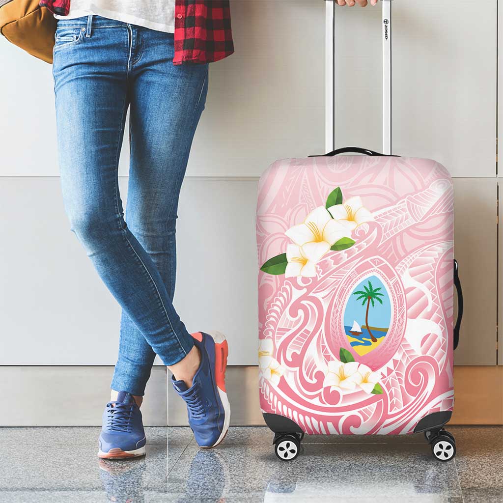 Guam Fishhook Mix Guasali Flowers Luggage Cover Dreaming Coral