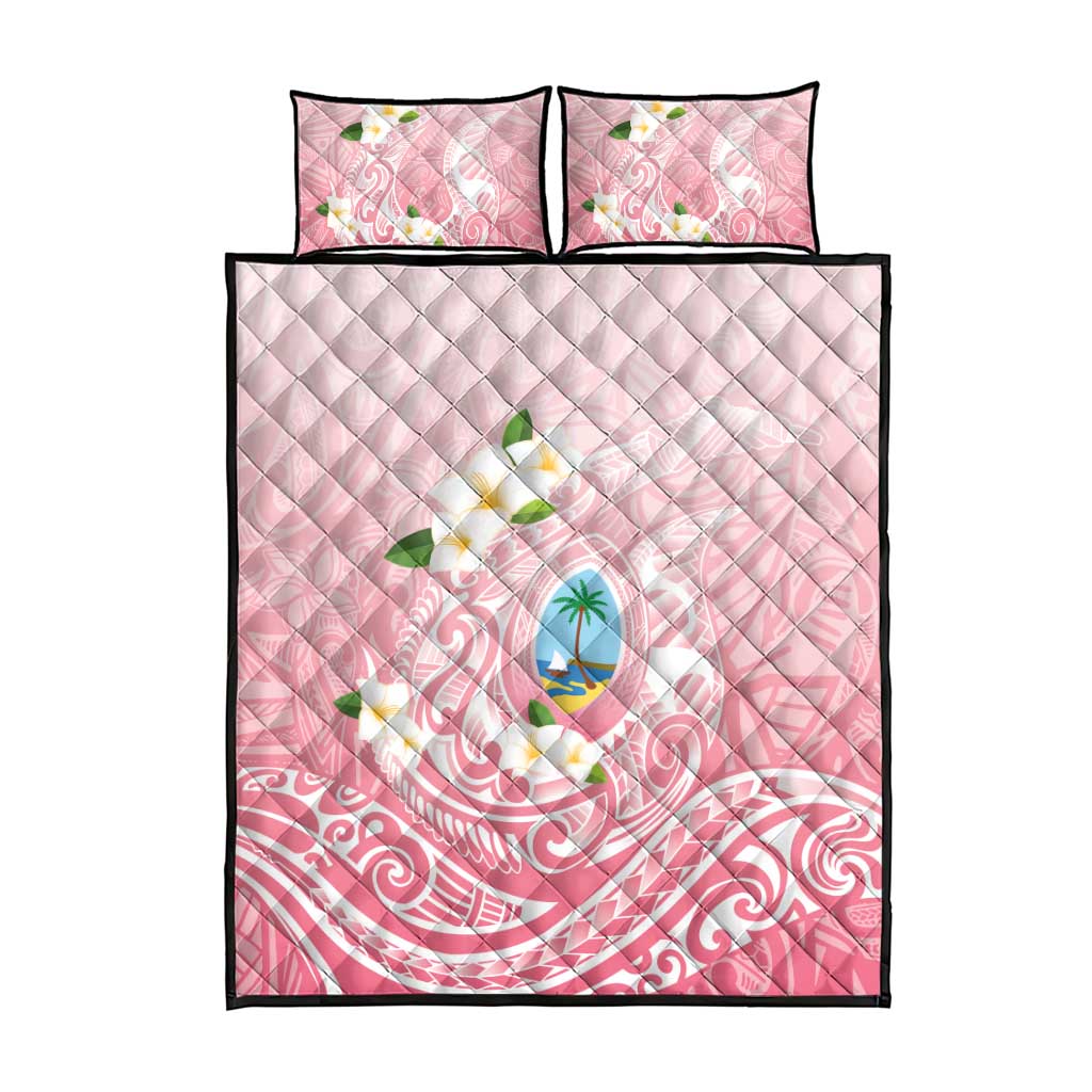 Guam Fishhook Mix Guasali Flowers Quilt Bed Set Dreaming Coral