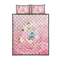 Guam Fishhook Mix Guasali Flowers Quilt Bed Set Dreaming Coral