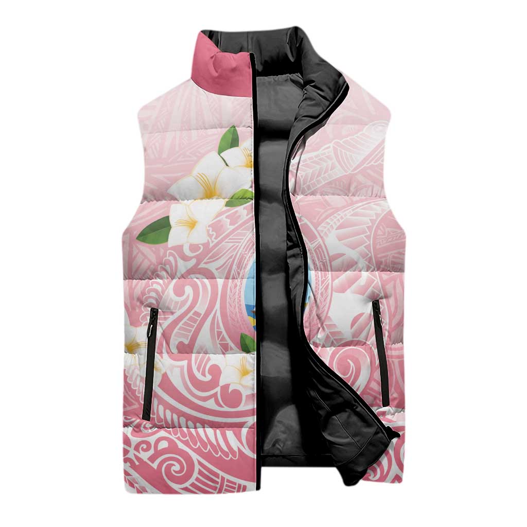 Guam Fishhook Mix Guasali Flowers Sleeveless Puffer Jacket Dreaming Coral