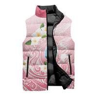 Guam Fishhook Mix Guasali Flowers Sleeveless Puffer Jacket Dreaming Coral