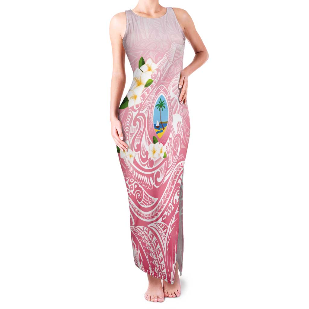 Guam Fishhook Mix Guasali Flowers Tank Maxi Dress Dreaming Coral LT7 Women Pink - Polynesian Pride