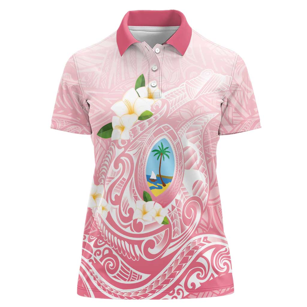 Guam Fishhook Mix Guasali Flowers Women Polo Shirt Dreaming Coral