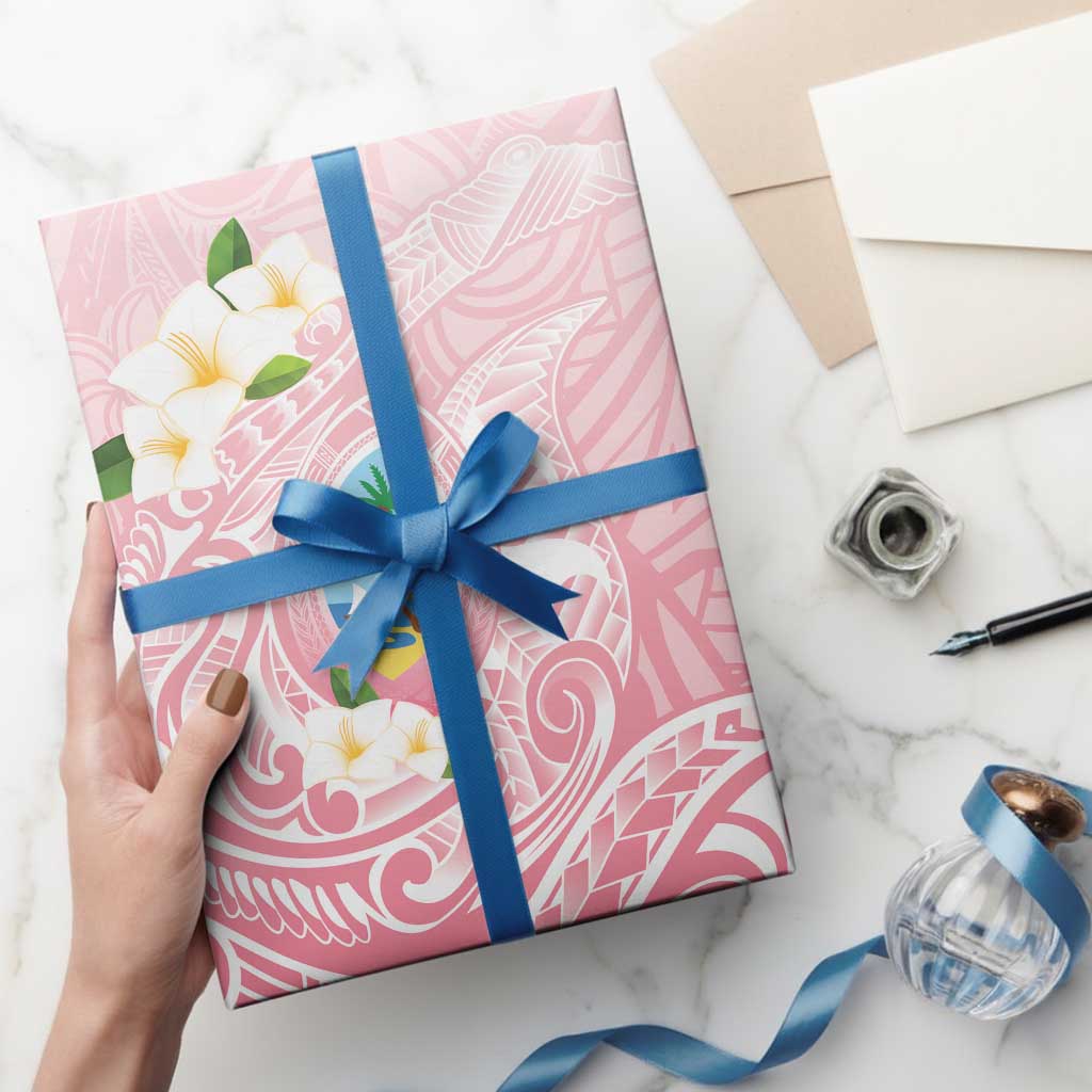 Guam Fishhook Mix Guasali Flowers Wrapping Paper Dreaming Coral