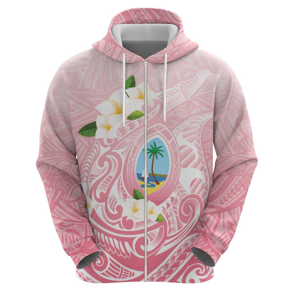 Guam Fishhook Mix Guasali Flowers Zip Hoodie Dreaming Coral