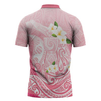 Guam Fishhook Mix Guasali Flowers Zipper Polo Shirt Dreaming Coral