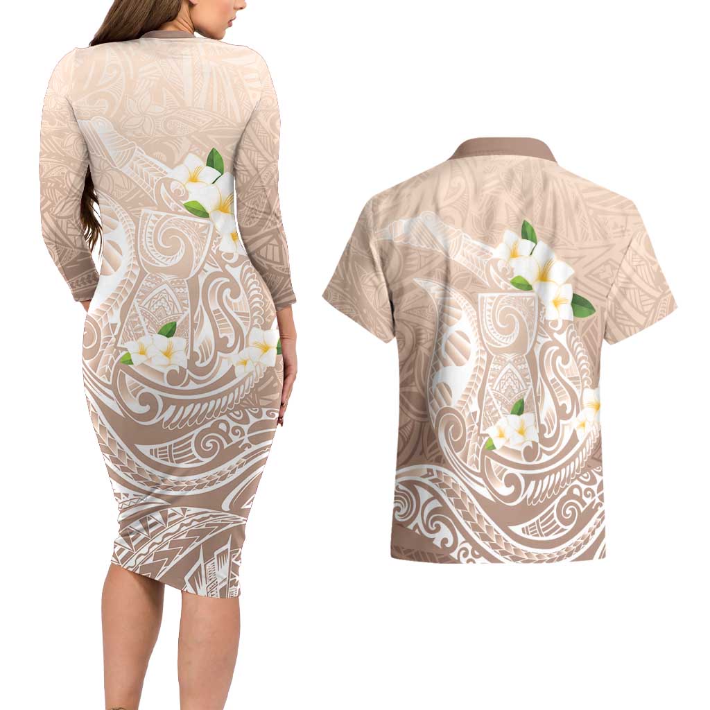 Guam Fishhook Mix Guasali Flowers Couples Matching Long Sleeve Bodycon Dress and Hawaiian Shirt Dreaming Hazel
