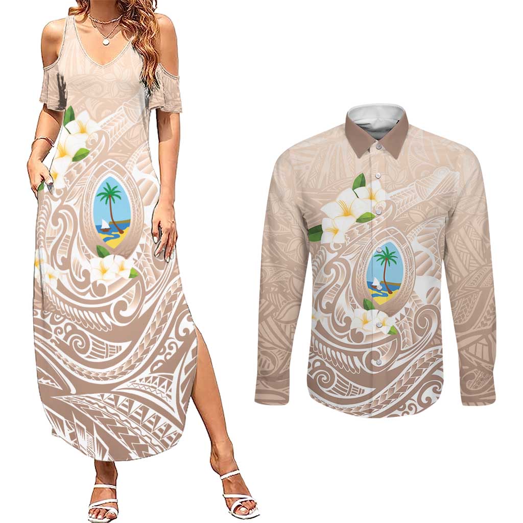 Guam Fishhook Mix Guasali Flowers Couples Matching Summer Maxi Dress and Long Sleeve Button Shirt Dreaming Hazel