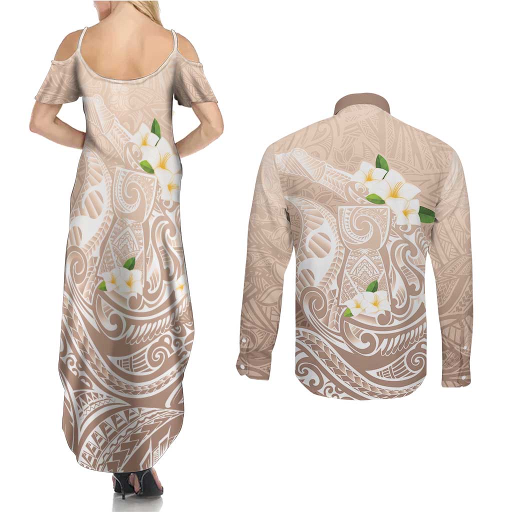 Guam Fishhook Mix Guasali Flowers Couples Matching Summer Maxi Dress and Long Sleeve Button Shirt Dreaming Hazel