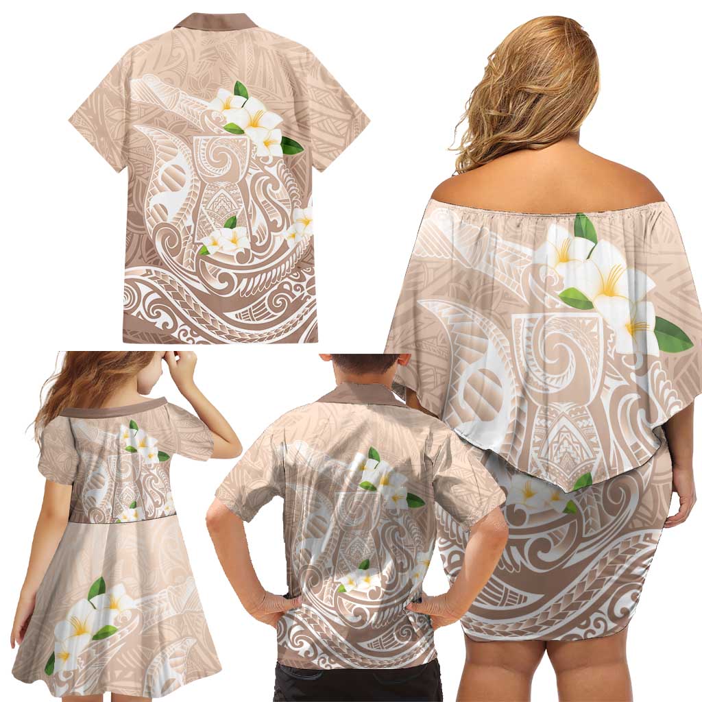 Guam Fishhook Mix Guasali Flowers Family Matching Off Shoulder Short Dress and Hawaiian Shirt Dreaming Hazel