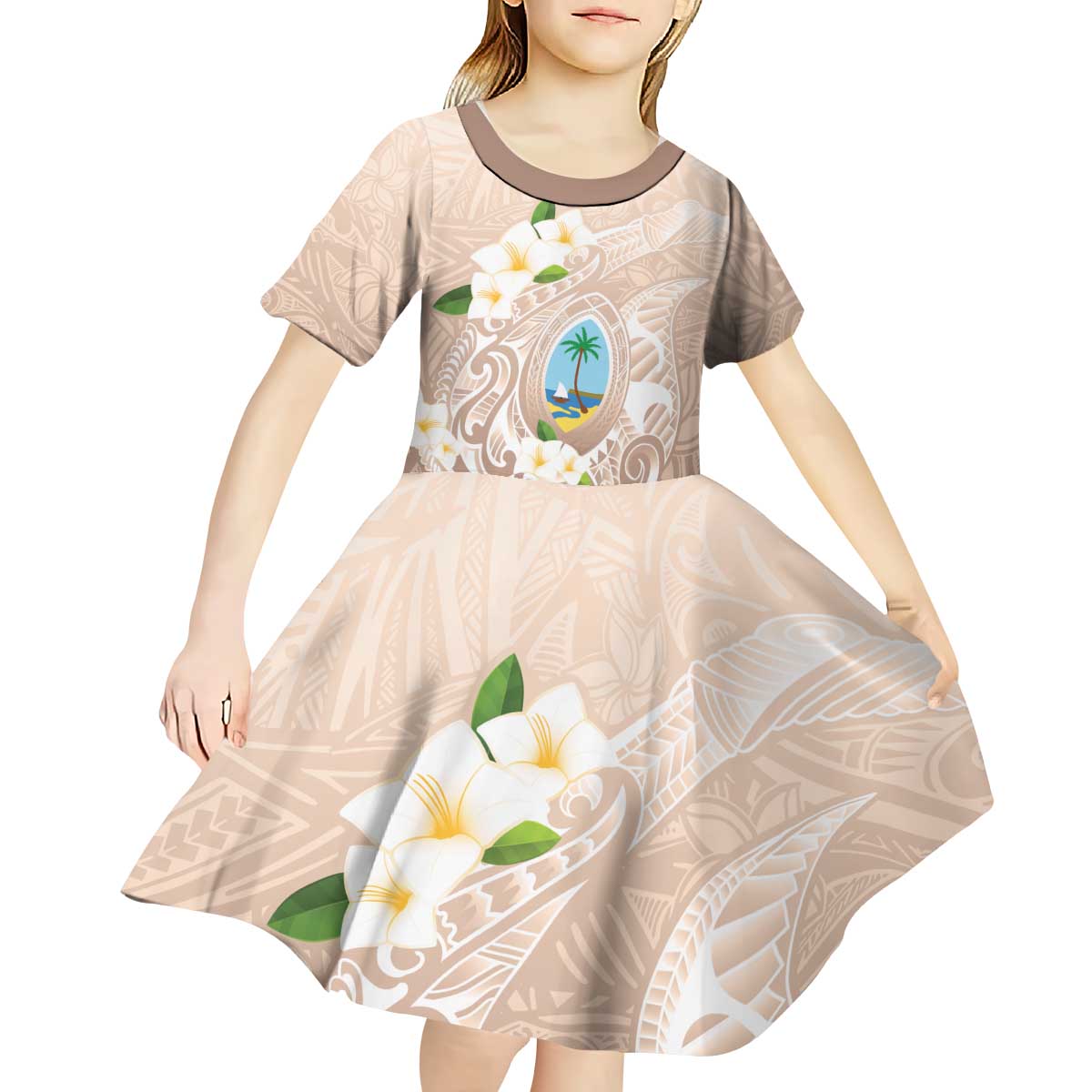 Guam Fishhook Mix Guasali Flowers Kid Short Sleeve Dress Dreaming Hazel
