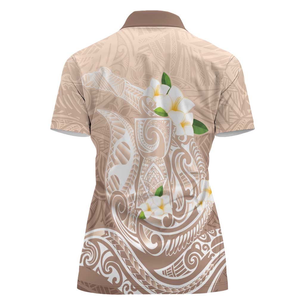 Guam Fishhook Mix Guasali Flowers Women Polo Shirt Dreaming Hazel LT7 - Polynesian Pride