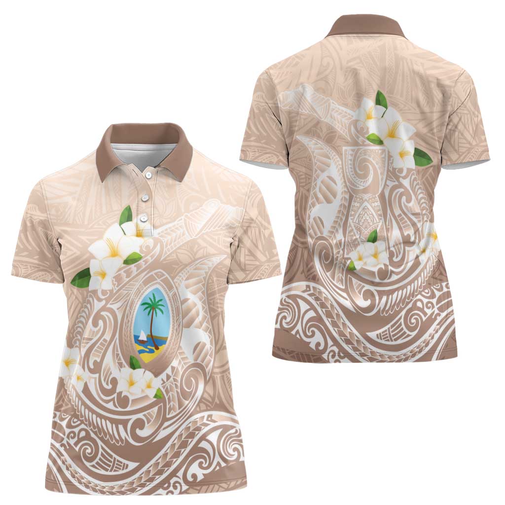 Guam Fishhook Mix Guasali Flowers Women Polo Shirt Dreaming Hazel LT7 - Polynesian Pride