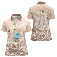 Guam Fishhook Mix Guasali Flowers Women Polo Shirt Dreaming Hazel LT7 - Polynesian Pride