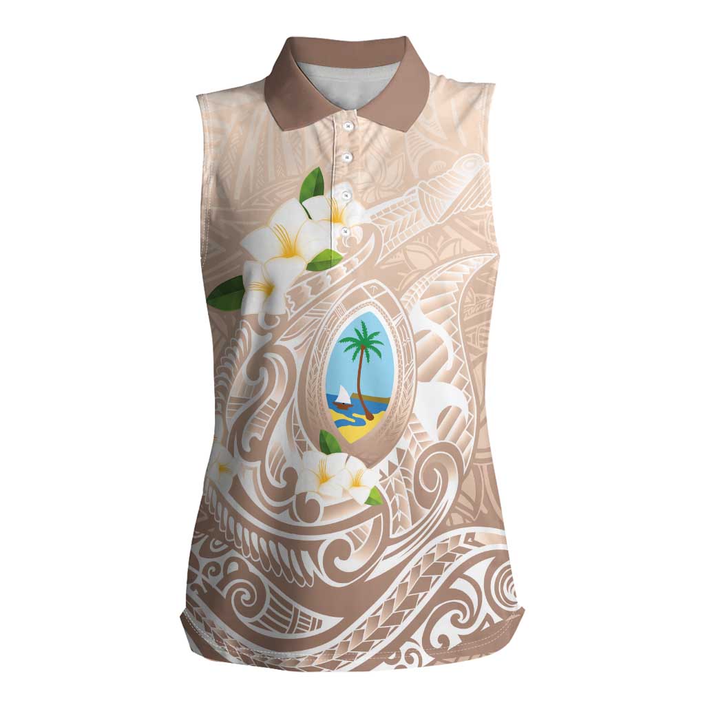 Guam Fishhook Mix Guasali Flowers Women Sleeveless Polo Shirt Dreaming Hazel