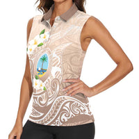 Guam Fishhook Mix Guasali Flowers Women Sleeveless Polo Shirt Dreaming Hazel