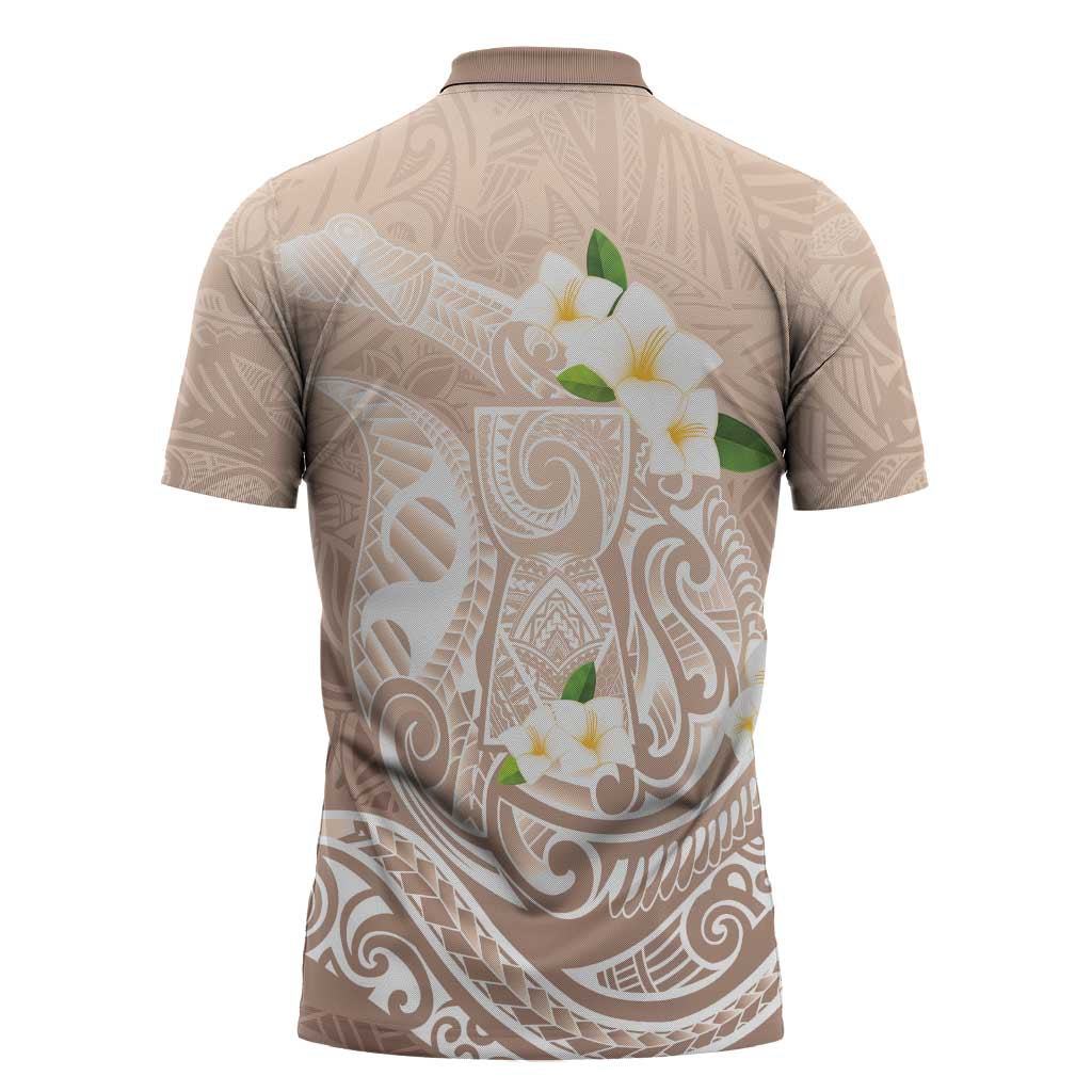 Guam Fishhook Mix Guasali Flowers Zipper Polo Shirt Dreaming Hazel