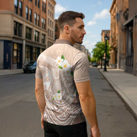 Guam Fishhook Mix Guasali Flowers Zipper Polo Shirt Dreaming Hazel
