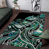 Maori Matariki - Manaia Area Rug Emerald Paua Shell
