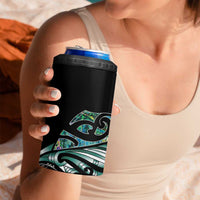Maori Matariki - Manaia 4 in 1 Can Cooler Tumbler Emerald Paua Shell