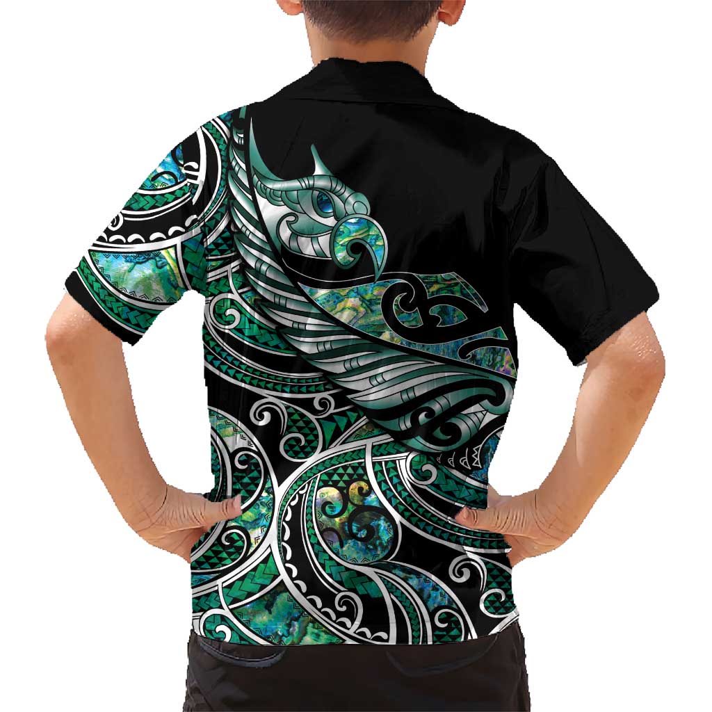 Maori Matariki - Manaia Family Matching Tank Maxi Dress and Hawaiian Shirt Emerald Paua Shell LT7 - Polynesian Pride