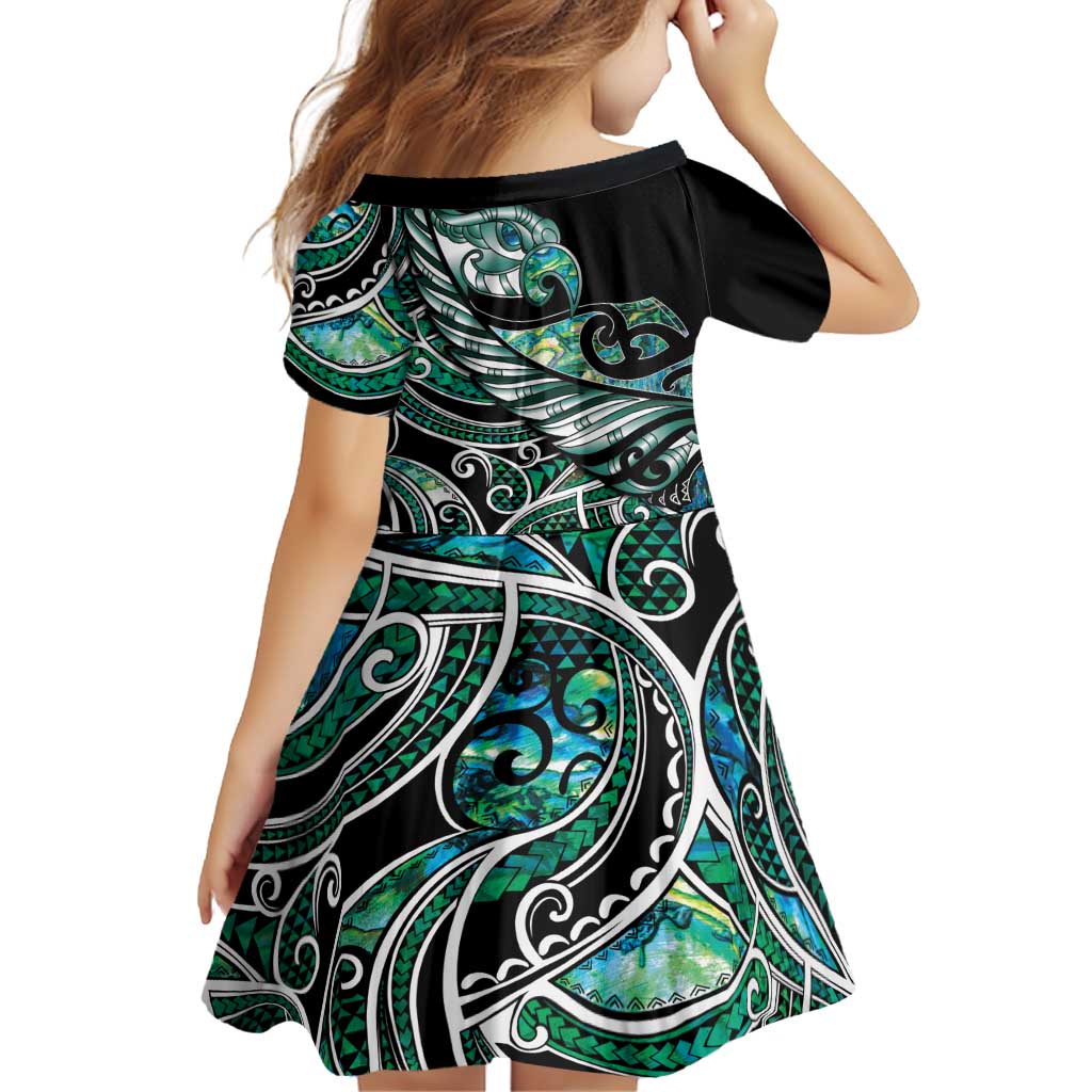 Maori Matariki - Manaia Family Matching Tank Maxi Dress and Hawaiian Shirt Emerald Paua Shell LT7 - Polynesian Pride