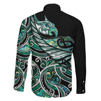 Maori Matariki - Manaia Family Matching Tank Maxi Dress and Hawaiian Shirt Emerald Paua Shell LT7 - Polynesian Pride
