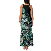 Maori Matariki - Manaia Family Matching Tank Maxi Dress and Hawaiian Shirt Emerald Paua Shell LT7 - Polynesian Pride