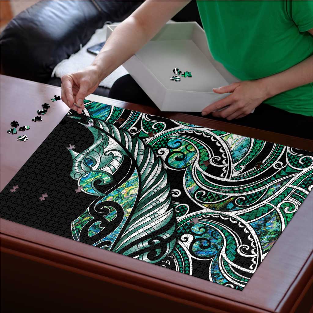 Maori Matariki - Manaia Puzzle Emerald Paua Shell