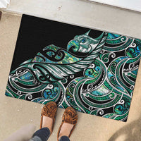 Maori Matariki - Manaia Rubber Doormat Emerald Paua Shell LT7 - Polynesian Pride