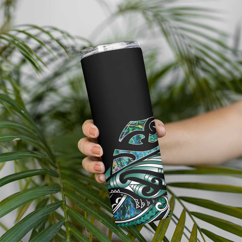 Maori Matariki - Manaia Skinny Tumbler Emerald Paua Shell