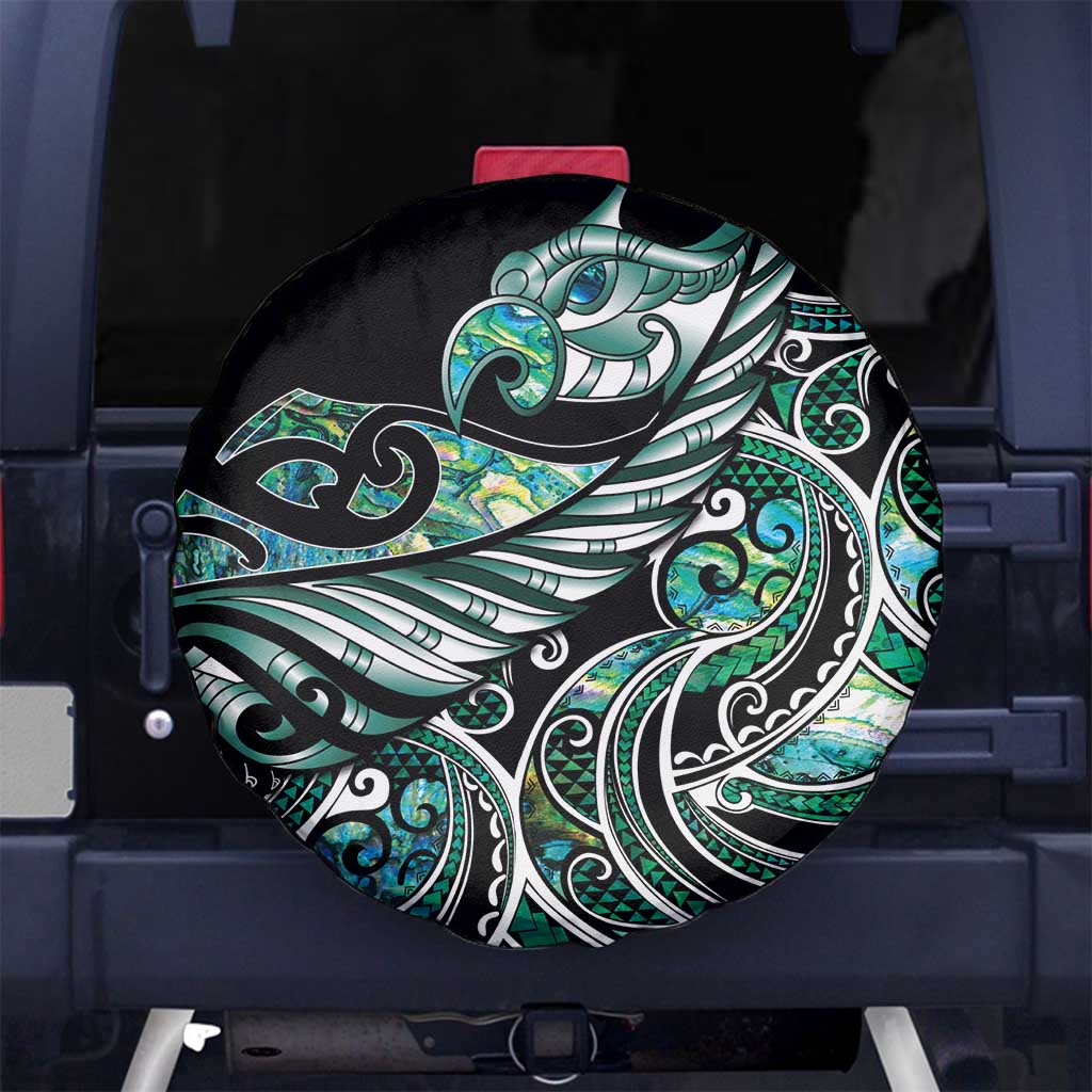 Maori Matariki - Manaia Spare Tire Cover Emerald Paua Shell