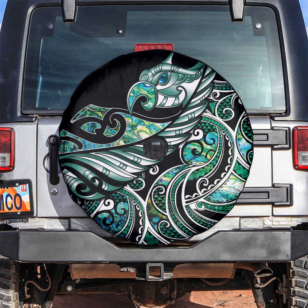 Maori Matariki - Manaia Spare Tire Cover Emerald Paua Shell